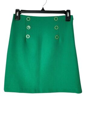 KAROL Basic Sailor Button Knit Mini Skirt Kelly Green- Women's Size XS